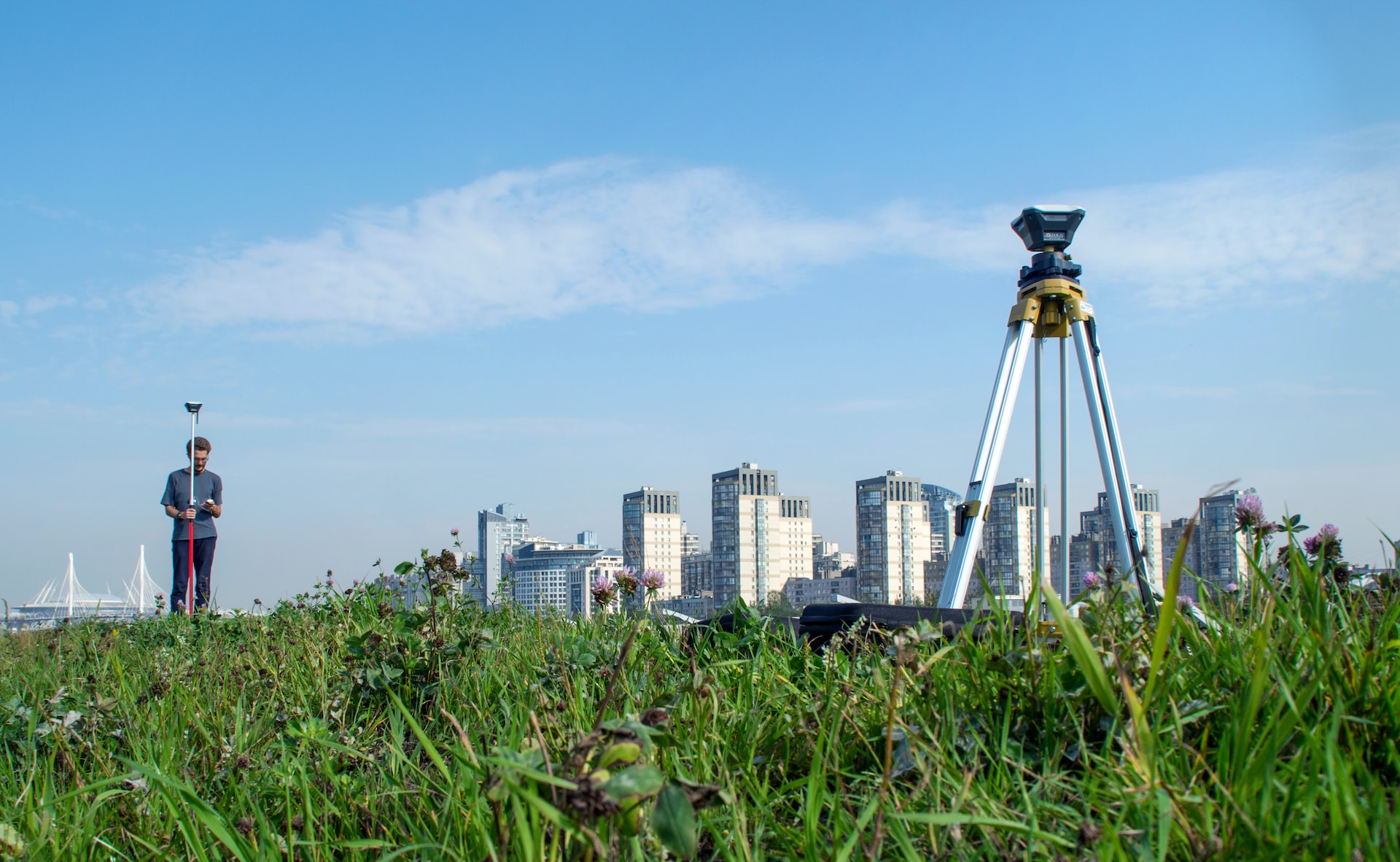 Man collecting GIS information in the field